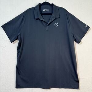 Nike Golf Dri-Fit Black Polo Shirt Mercedes -Benz Stadium Logo Men’s 3XL Preppy